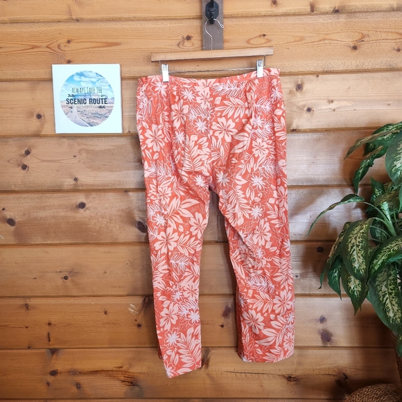 Jade 💜 Melody Tam Floral Crop Capri Pants Embroidered Beaded Orange‎ 14 X 24" - Picture 6 of 9